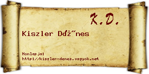 Kiszler Dénes névjegykártya