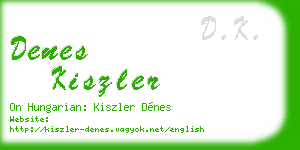 denes kiszler business card