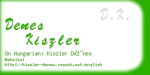 denes kiszler business card